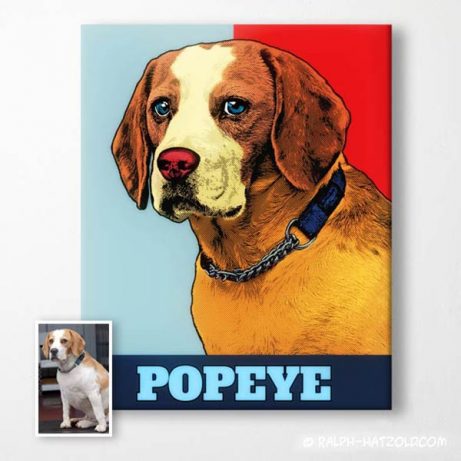 Pop Art Hund Hundeporträt Beagle, Pop Art Andy Warhol Stil
