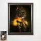 Gemälde französische bulldogge in kleidung