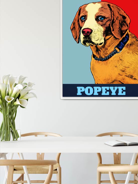 Beagle Pop Art, Andy Warhol Styl, Roy Lichtenstein Style