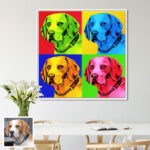 Hunde Pop Art Portrait im Andy Warhol Stil auf Leinwand
