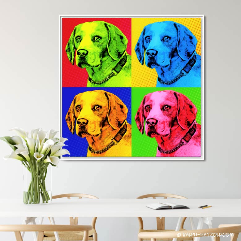 Andy Warhol Stil, Geschenkidee Hundebesitzer Beagle Pop Art Hund, Bild, Foto Pop Art Beagle