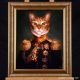 Katzenportrait, Katze in Uniform, Katzen in Kleidung, Barockrahmen, Geschenk für Katzenfreunde, Katze Gemälde Stil