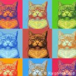 Pop Art Katze Leo, Pop Art Geschenk Katze, Einrichtungsbeispiel, Pop Art auf Leinwand