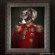 Weimaraner Hund in Uniform, Hund in Kleindung, Gemälde stil, Hundeportrait, Geschenkidee, hundekleidung