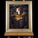 Beagle Hundeportrait in kleidung, Pilotenkleidung, Hund als Pilot