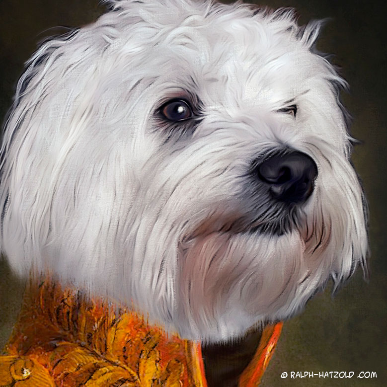 Hundeportait in Uniform, Gemälde Stil englische Malerei