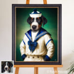 Appenzeller Sennenhund als Matrose – individuelles Hundeporträt im Matrosenanzug als einzigartige Geschenkidee für Welpen