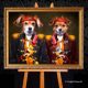 Hundeportrait Piraten Doppelportrait Matteo und Luna, Tiere in Kleidung, Gemälde hunde als Piraten
