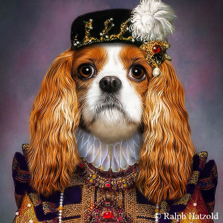 Cavalier King Charles Spaniel Gemälde Geschenk für Hundebeitzer