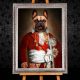 Französische Bulldogge als König , Hundeportrait, Gemälde, Geschenk