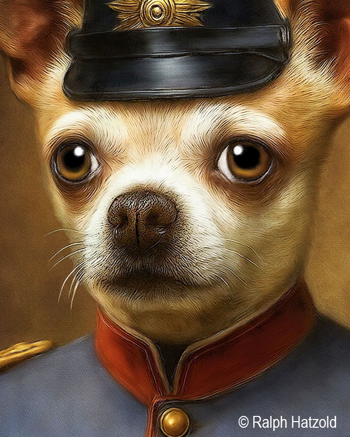 Gemälde Hund als Polizist