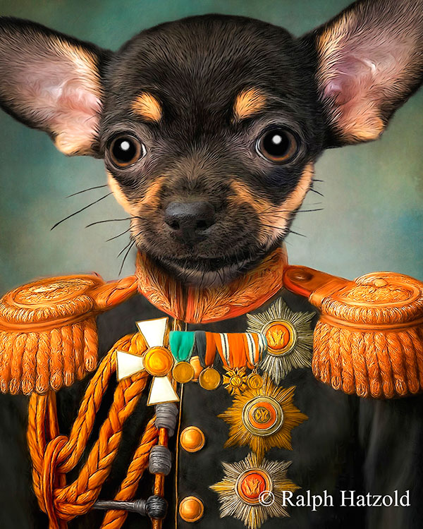 Gemälde Hund Barockrahmen