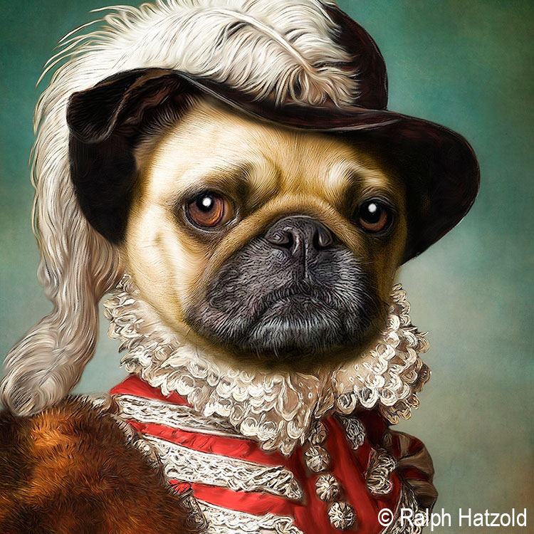 Gemälde Hund Barockrahmen